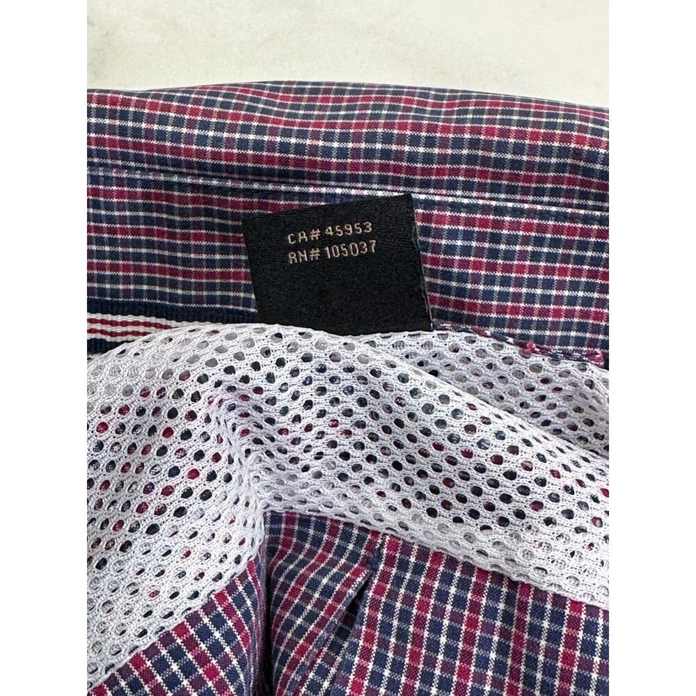 Ariat Pro Series Red White & Blue Plaid Button Up Western Shirt Men's XL - Picture 8 of 14